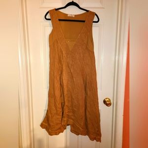 Lands Downunder Linen Tank Dress Lagenlook Italy Size S